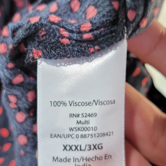 NWT Free Assembly Black and Red Polka Dot Slip Skirt Viscose Women XXXL - Picture 5 of 7